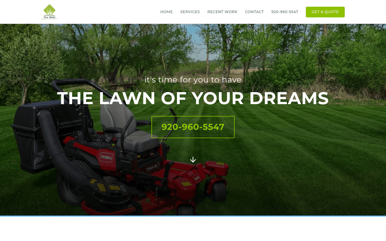 Don Wells Lawn & Snow website