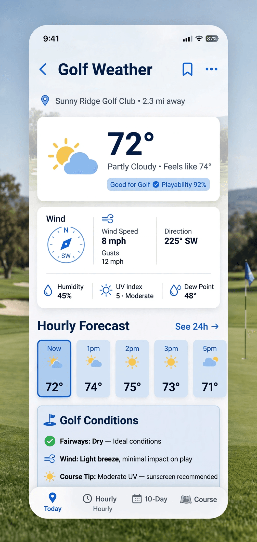 Golf Weather concept app
